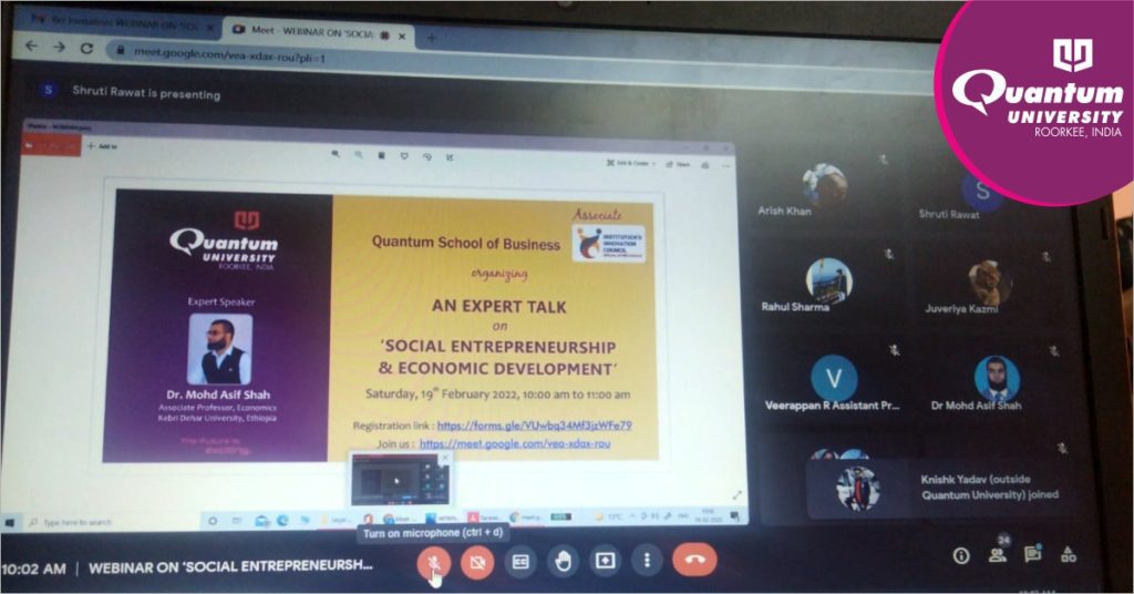 Quantum University Organized an Expert Talk on “Social Entrepreneurship & Economic Development” Quantum University Organized an Expert Talk on “Social Entrepreneurship & Economic Development”